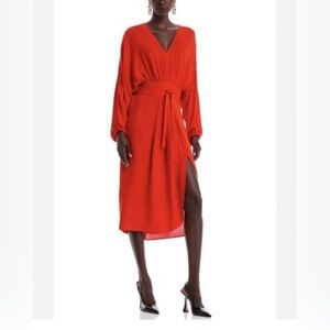 Vanessa Bruno Vibrant Red Long Sleeve Dress Medium NWT